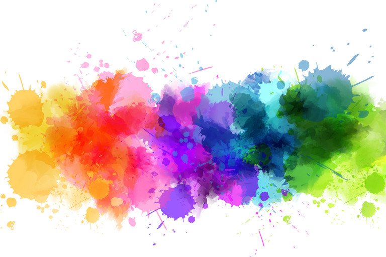 bunte Farben vor weiem Hintergrund