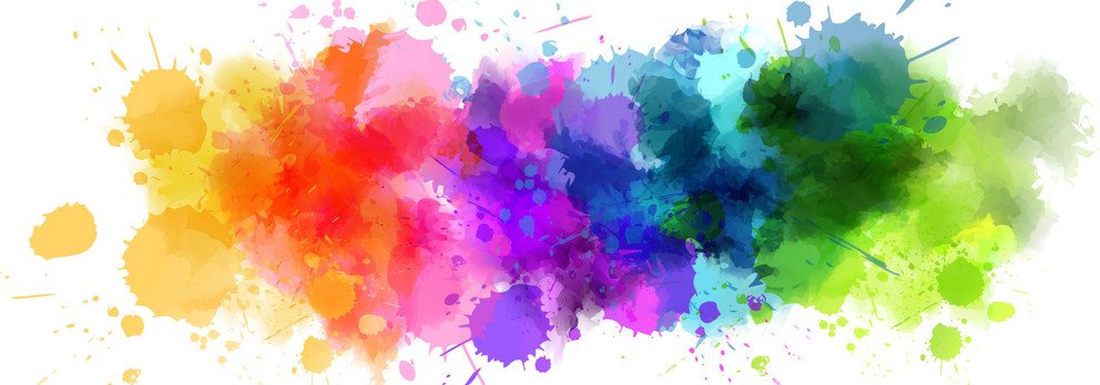 Bunte Farbkleckse auf wei&szlig;em Hintergrund