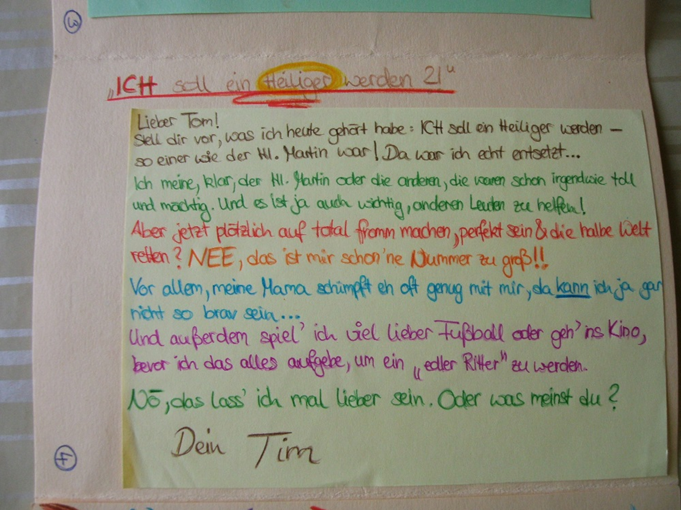 Ich soll ein Heiliger werden?! - Brief an Mitsch&uuml;ler; Seite 4
