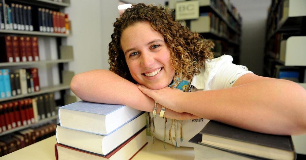 Female student with books