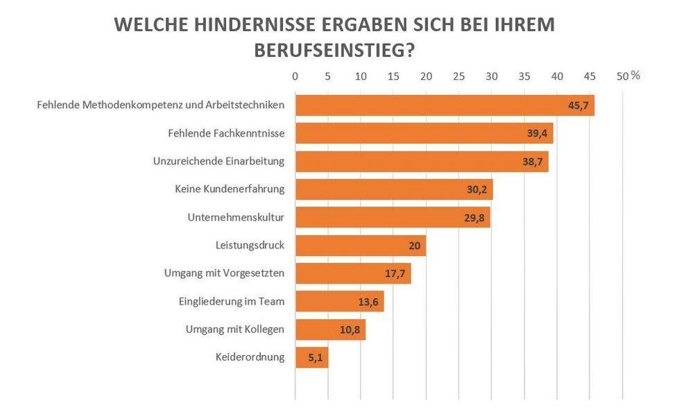 Statistik über Hindernisse im Berufseinstieg