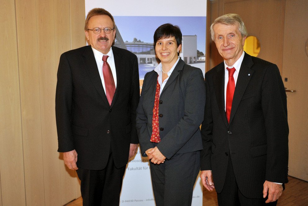 v.l.: Ludwig Bloch, Dr. Andrea B&ouml;r, Pr&auml;sident Prof. Dr. Walter Schweitzer