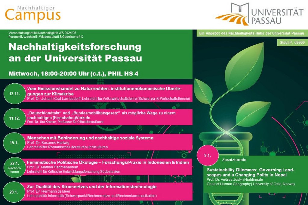 Plakat zur Ringvorlesung Nachhaltigkeit