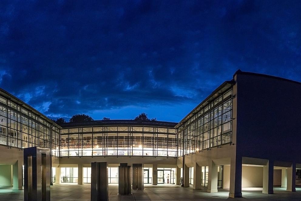 Passau University Library at night