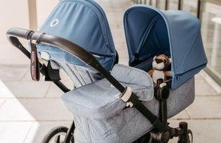 Pram with child seat and baby seat