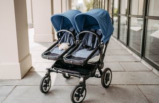 Pram with two child seats