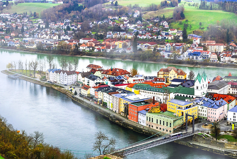 Passauer Altstadt, bunt eingefärbt