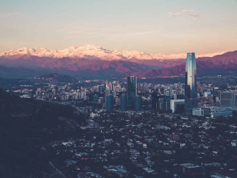 Santiago de Chile in der Dämmerung