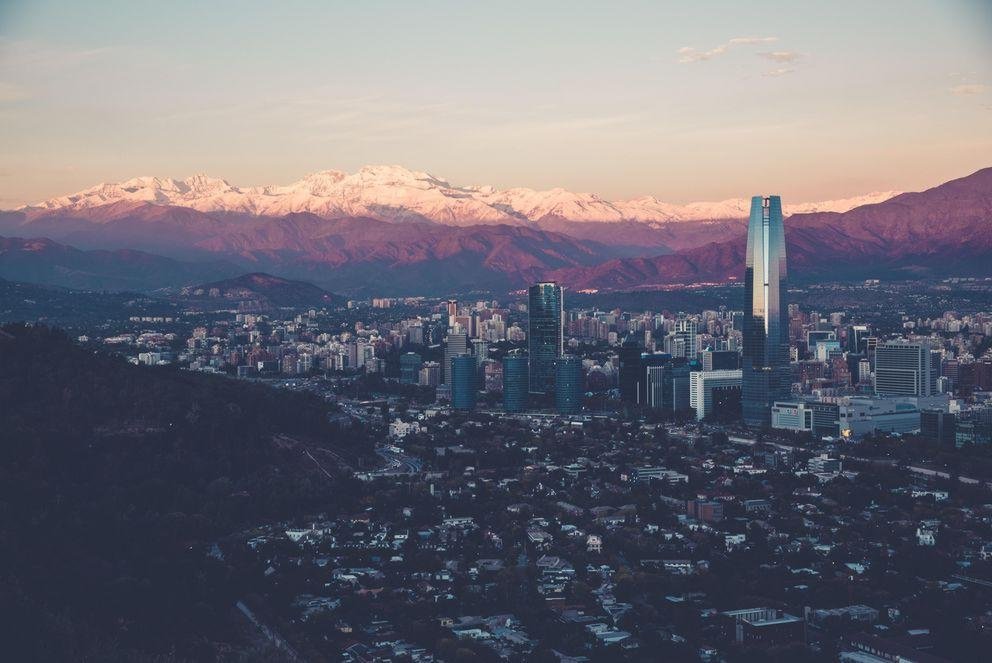 Santiago de Chile in der Dämmerung