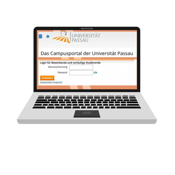 Laptop mit Anmeldung