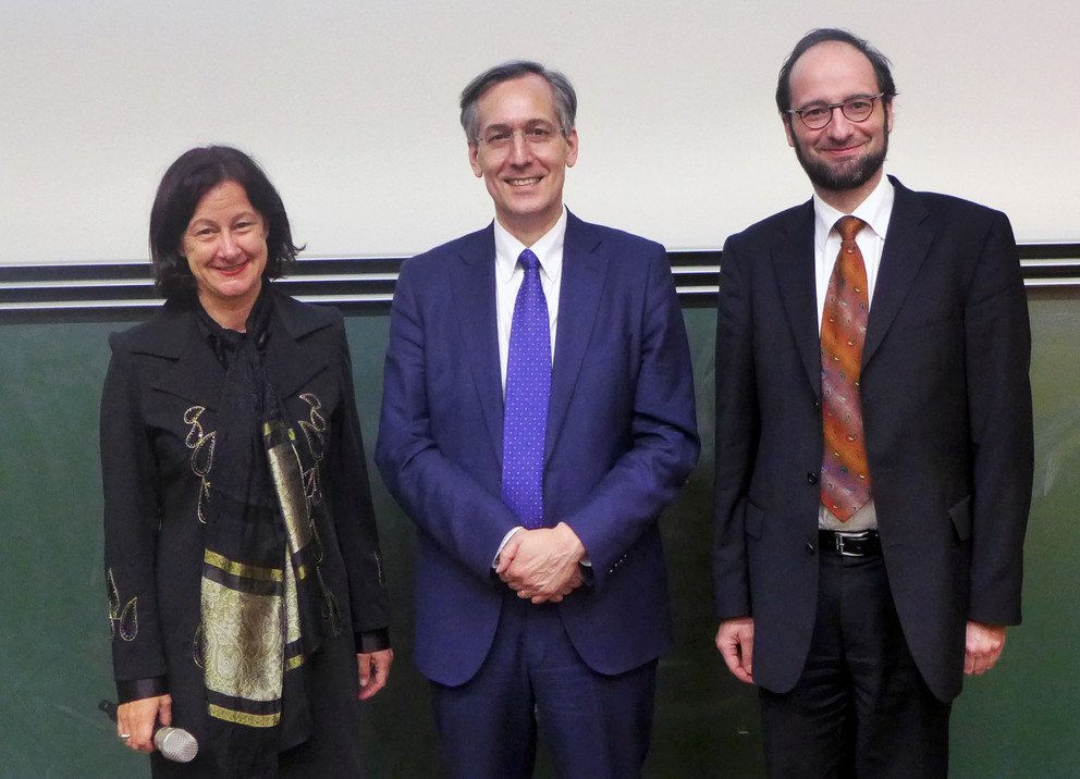 Vizepr&auml;sidentin Prof. Dr. Ursula Reutner, Generalkonsul Jean-Claude Brunet und Prof. Dr. Harald Kosch