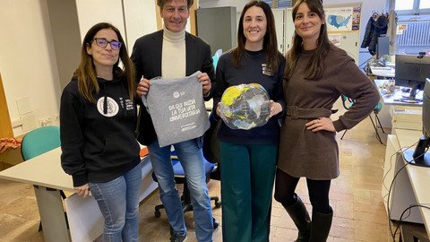 Prof. Barmeyer und Mitarbeiterinnen des Akademischen Auslandsamtes, Lucia Bartolucci, Giulia Rilli, Cristina Galluccio