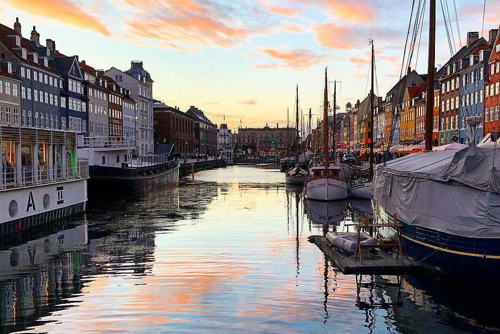 Sonnenuntergang in Kopenhagen (Dänemark)