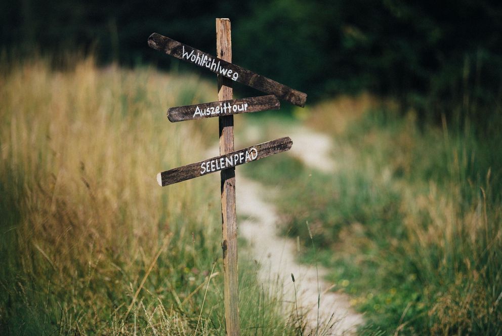 Signposts showing the path to emotional wellbeing (image credit: Simona Kehl)