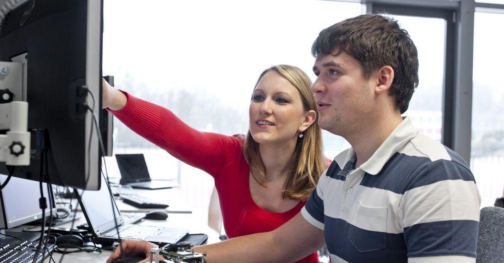 Students at the computer