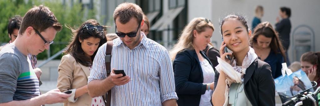Students using phones
