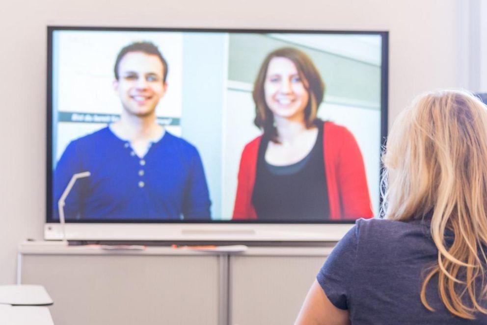 Student in a video conference