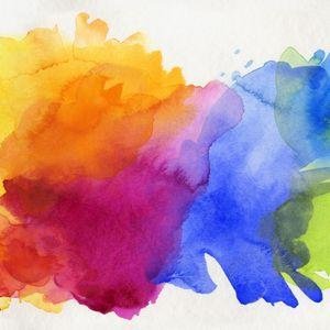 Farbkleckse in Regenbogenfarben