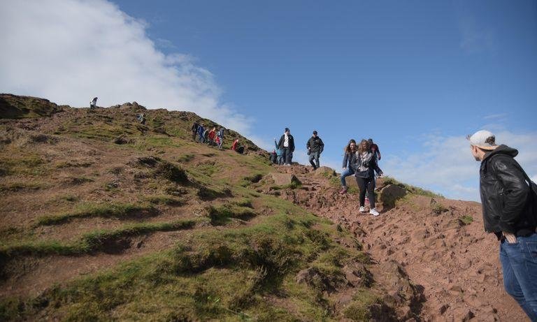 Students on a field trip in Edinburgh