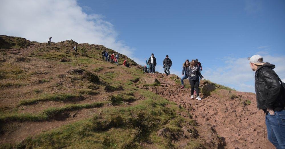 Students on a field trip in Edinburgh