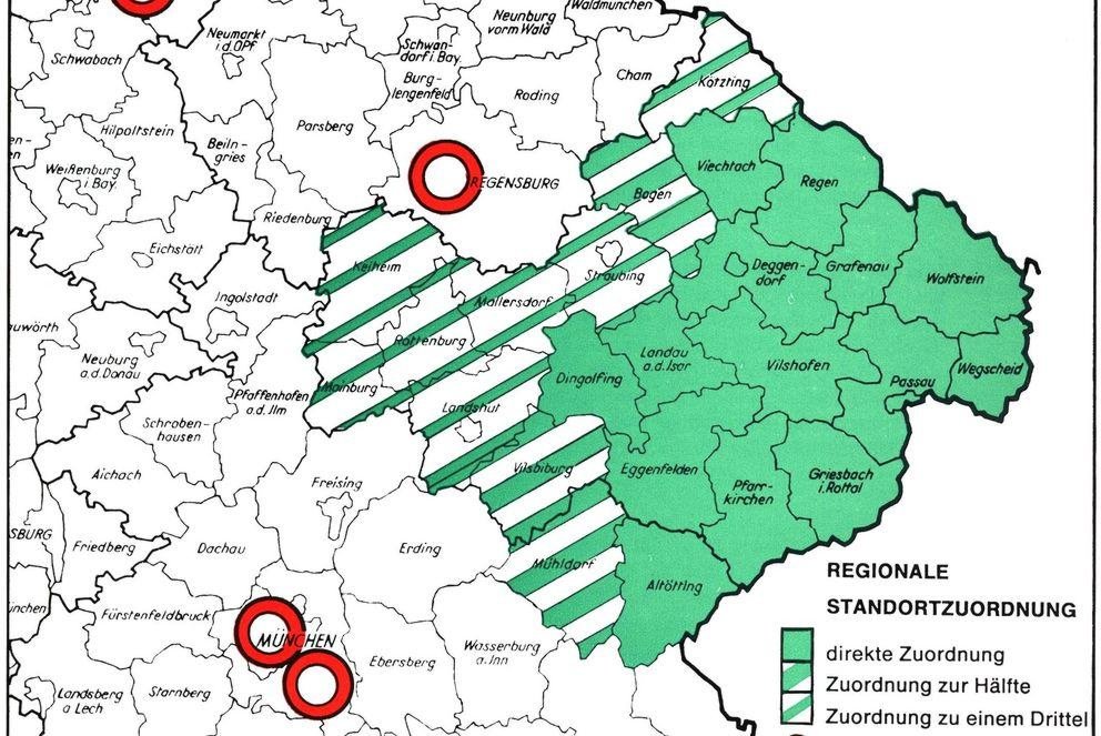 Karte der Hochschulregion Passau 