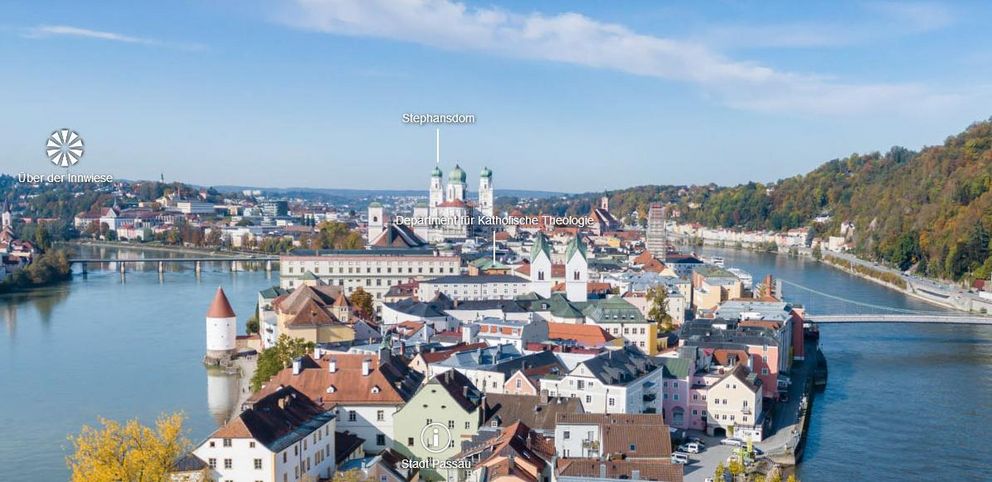 Ansicht der Stadt Passau im virtuellen Campusrundgang