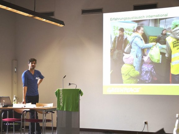 Vortrag von Sven Willner, Greenpeace Deutschland, Foto: Biling
