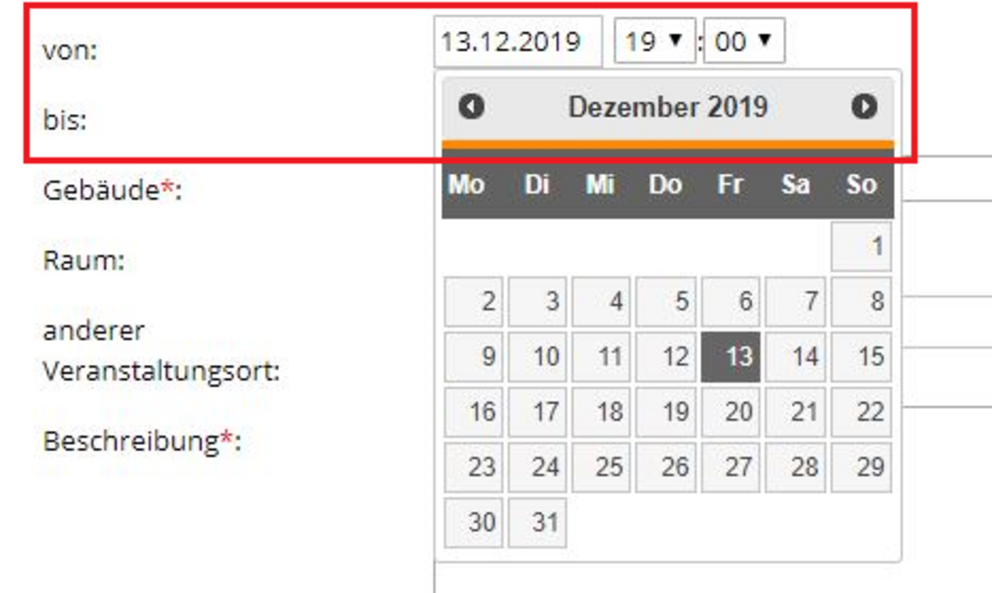 Kalendereintrag anlegen - Datum und Uhrzeit Kalendereintrag anlegen - Datum und Uhrzeit