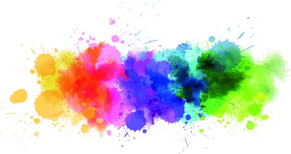 Colourful ink blotches