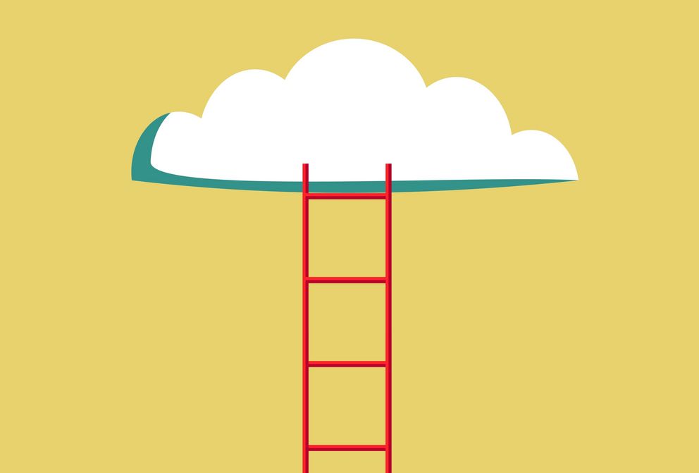 Ladder leading to a cloud