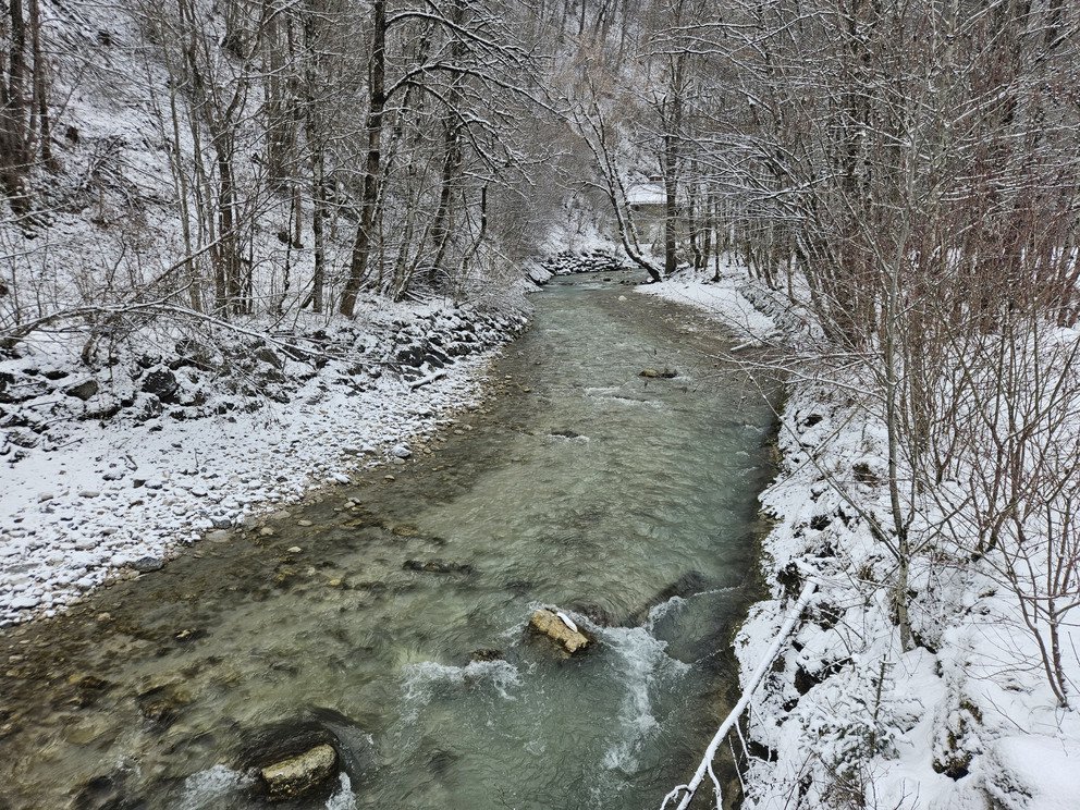 Die winterliche Partnach bei Garmisch-Partenkirchen, Foto: Universität Passau