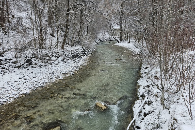 Die winterliche Partnach bei Garmisch-Partenkirchen, Foto: Universität Passau