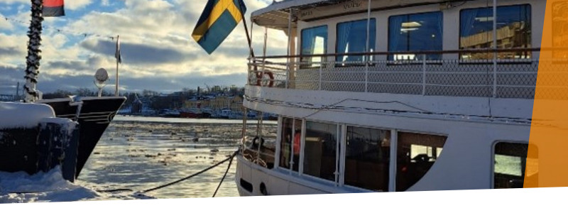 Schiffe im Packeis in Stockholm