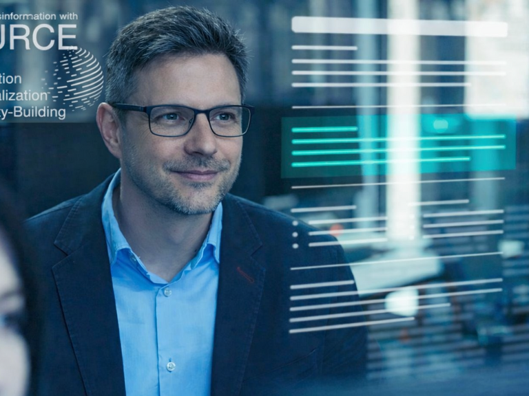 Symbolbild zum BMFTR-Projekt SOURCE, das eine europaweit nutzbare Forschungs- und Analyseinfrastruktur entwickelt, um manipulierte oder koordinierte Informationskampagnen im Web fr&uuml;hzeitig zu erkennen und nachvollziehbar zu untersuchen.