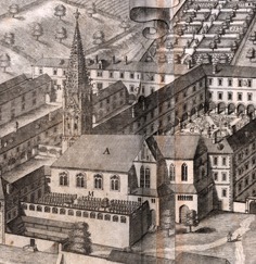Kirche St. Nikola als Detail aus Kupferstich von Michael Wening 1723