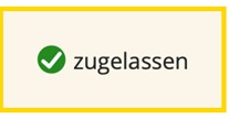 Screenshot Prüfung zugelassen