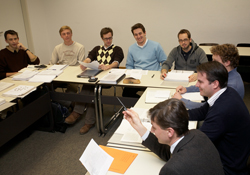 Lecturer and students in a seminar