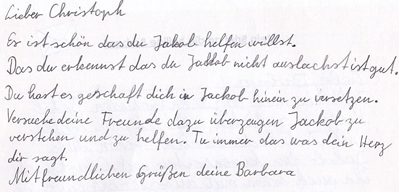 Brief Heilige Barbara