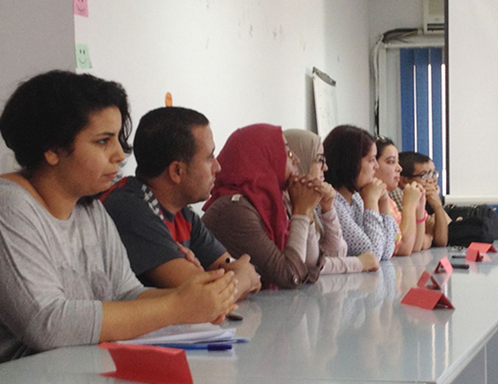 Interessierte in einem Workshop einer tunesischen Arbeitsagentur