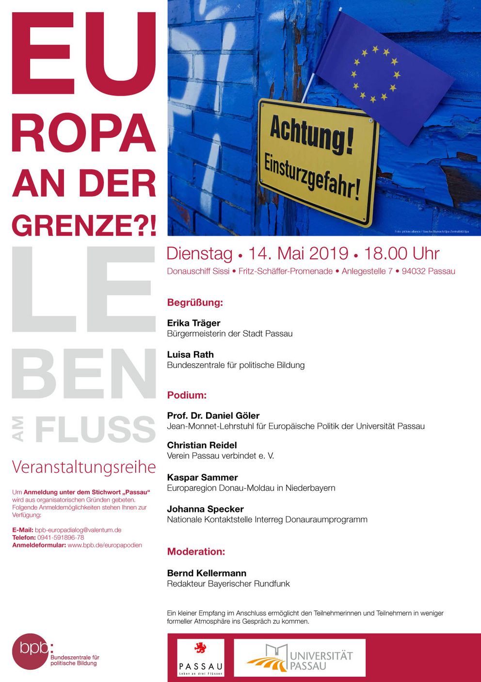 Plakat der Veranstaltung "Europa an der Grenze?"