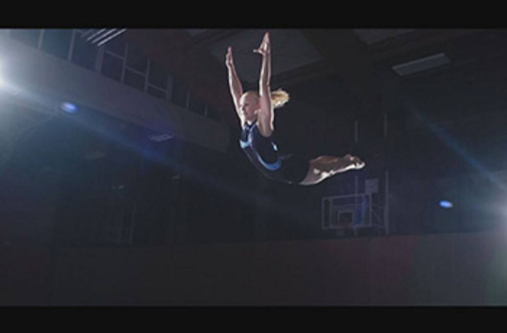 A gymnast in the Sports Centre of the University of Passau