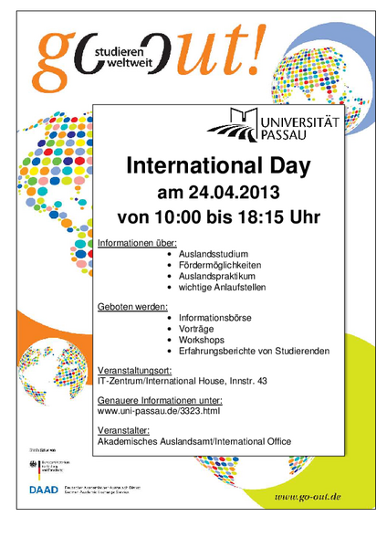 Programm des International Day am 24. April 2013