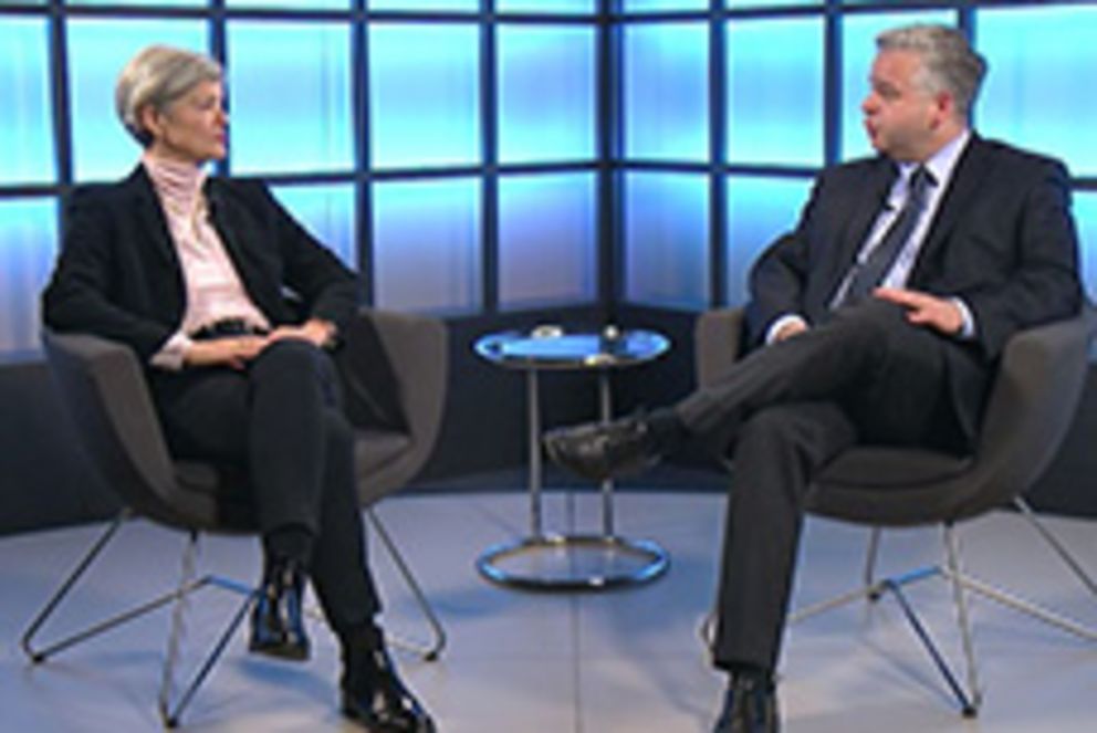 Präsidentin Prof. Dr. Carola Jungwirth im Campusdialog mit Kanzler Dr. Achim Dilling