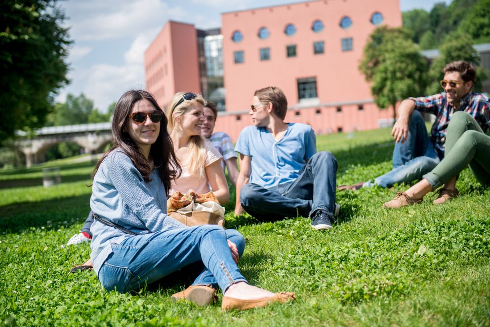 Students on lawn