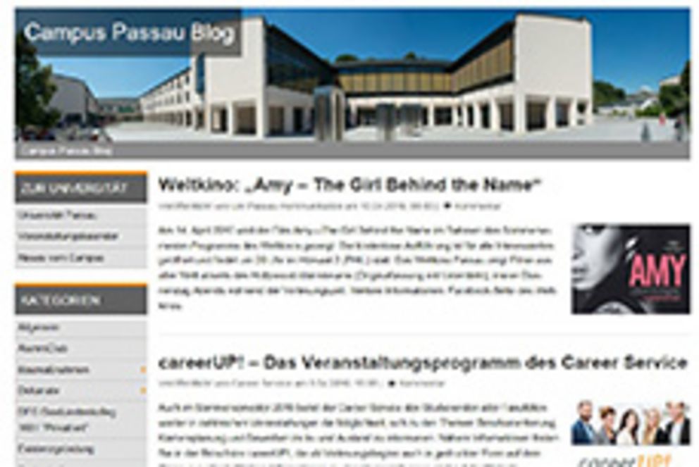 Screenshot des Campus Passau Blogs